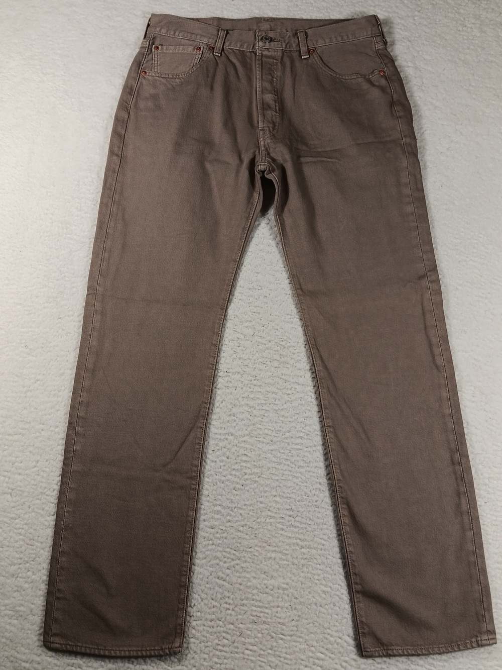 Levis 501 Jeans Mens 34x34 Tan Denim Straight Leg Button Fly Cowboy Western